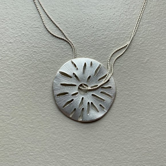 Sand Dollar Pendant on Chain - Picture 2 of 5